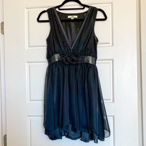 Black Flowy Dress with Knotted Front